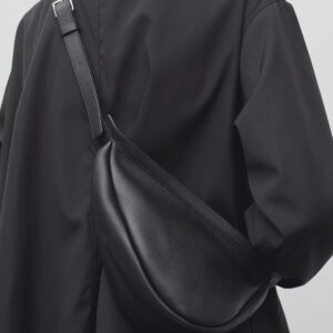 Cowhide Slouchy Banana S Fashion Retro Single Shoulder Cross Saddle Bag Banana Shape Handbag for Woman