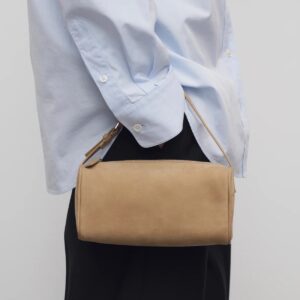 Mini Suede 90S Cowhide Square  Pen Container Bag for  Woman  Package Handbag  Niche Design