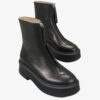 Front Zipper Cowhide Ankle Boots Thick-soled Round Toe Martin  Chelsea Boots #Y36 - 图片 4