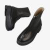 Front Zipper Cowhide Ankle Boots Thick-soled Round Toe Martin  Chelsea Boots #Y36 - 图片 5