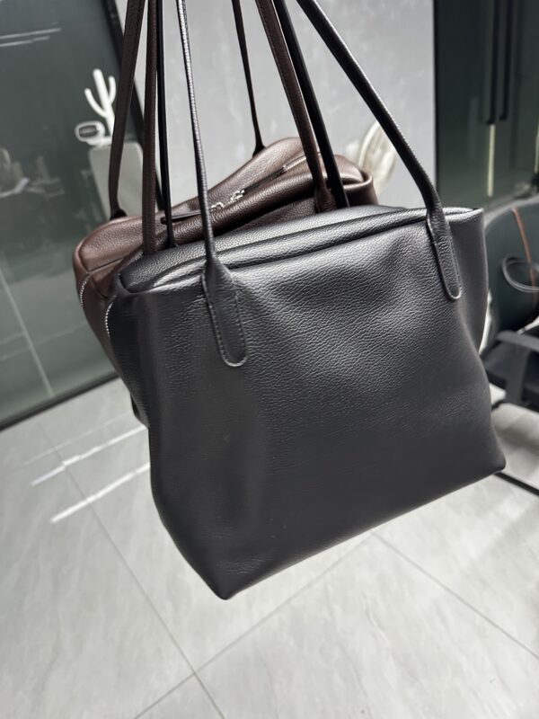 Cowhide Henri  Single Shoulder Tote Bag New Niche Underarm Briefcase - 图片 2