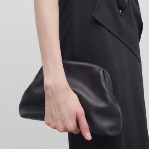 Mira Clutch in Leather/Cotton