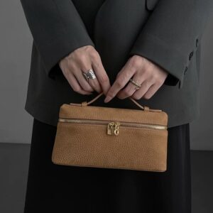 Loro Piana Velvet Leather LP19 Shoulder Handbag Lunchbox Makeup bag