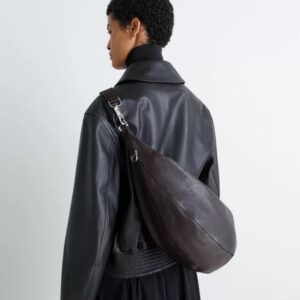 Quive Clip Arrow-shaped Suede Crossbody Shoulder Bag Horn Crescent Bag