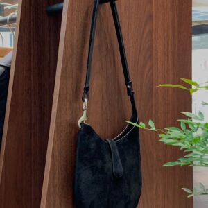Phoebe Phile Bean Leather Saddle/Suede + Adjustable Shoulder Straps with Suede Lining - Simple and Elegant Style